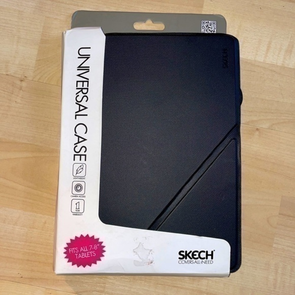 NWT Skech universal case for 7-8” tablet flip cover + stand position black grey - Picture 2 of 12